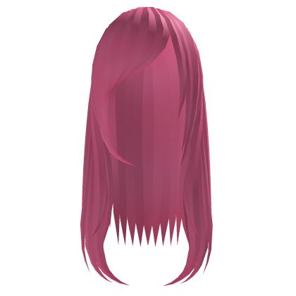 long sideswept emo hair pink Roblox item