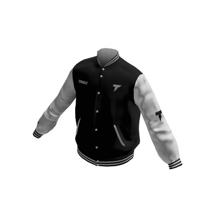 Terrace Black with White Sleeves Varsity Jacket