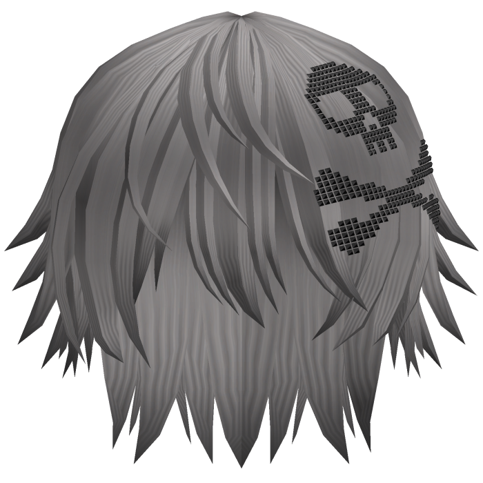 Emo Vkei Moe Boy Hair w Skull Dusty Grey