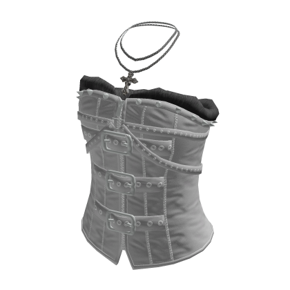 Studded Buckle Corset Top (Grey)