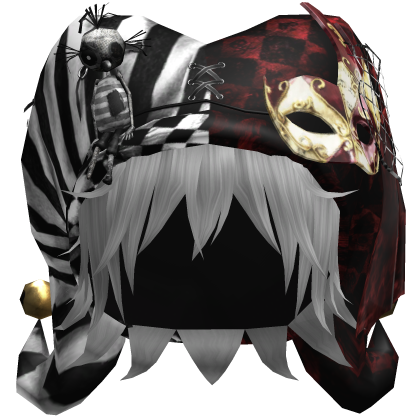 Vkei Gothic Circus Jester Hat w Gray Hair Roblox item