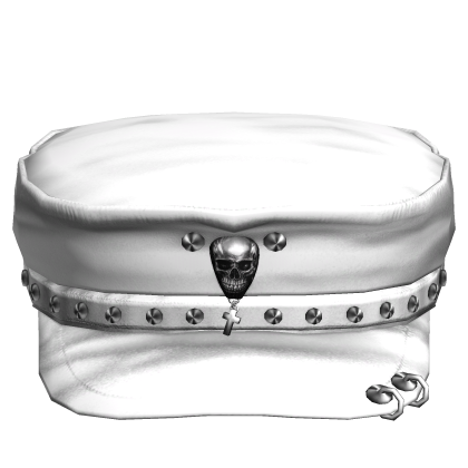 White Skull Punk Grunge Cap Roblox item
