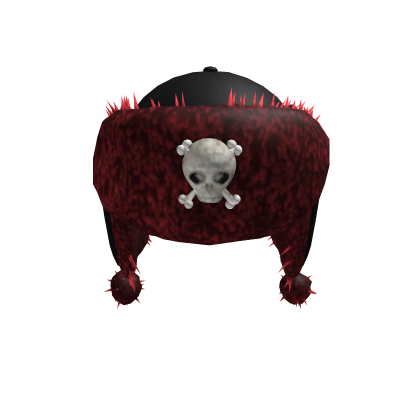 Red Y2K Grunge Emo Spiked Skull Ushanka