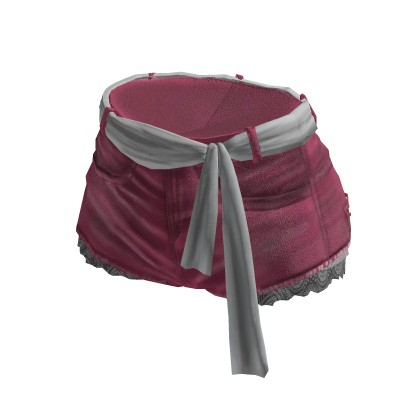 Sash Tie Denim Shorts (Pink)