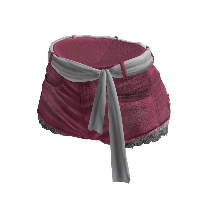 Sash Tie Denim Shorts (Pink)