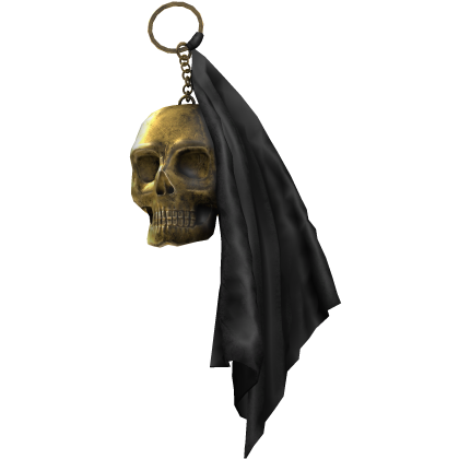 Gold & Black Skull Keychain W Bandana thumbnail