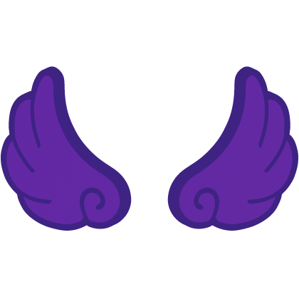 ♡ Cute Flared Glowing Angel Wings in Dark Purple