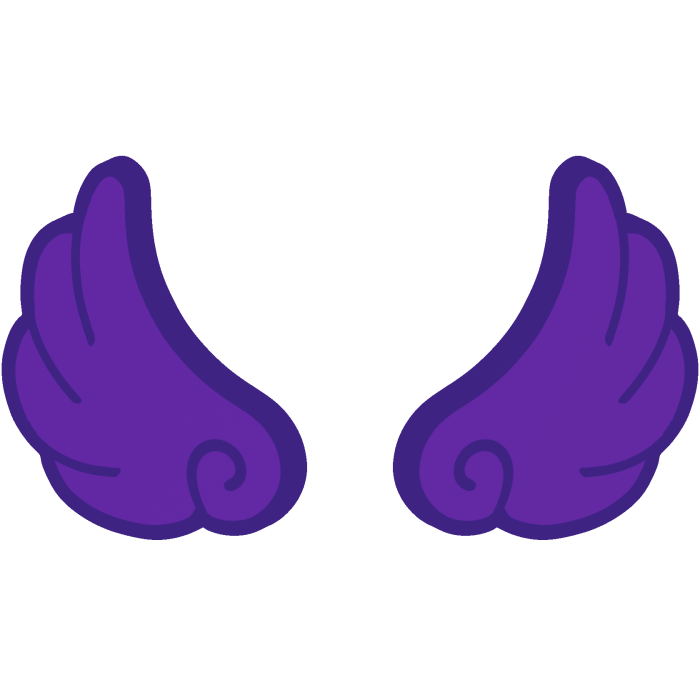 ♡ Cute Flared Glowing Angel Wings in Dark Purple