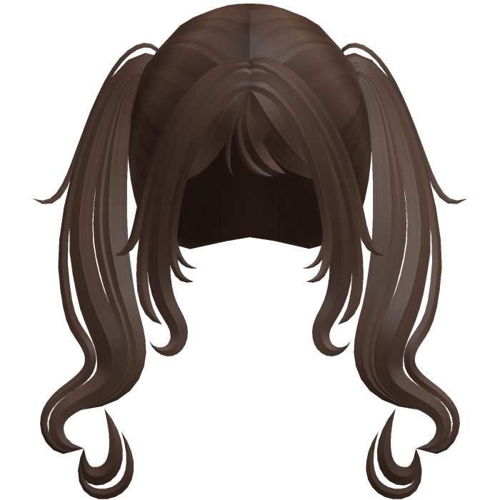 Swirly Curled Long Pigtails (Brown)