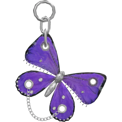 Gothic Pierced Butterfly Keychain Purple Roblox item