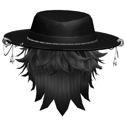 Streaky Grey Wolfcut Pierced Sun Hat Messy Hair