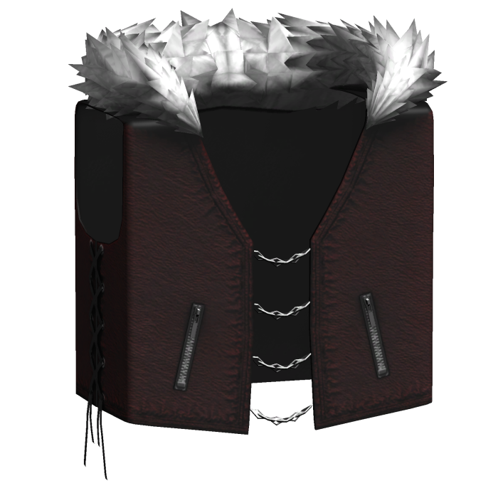 Red Emo Punk Vest Y2K w/ fur