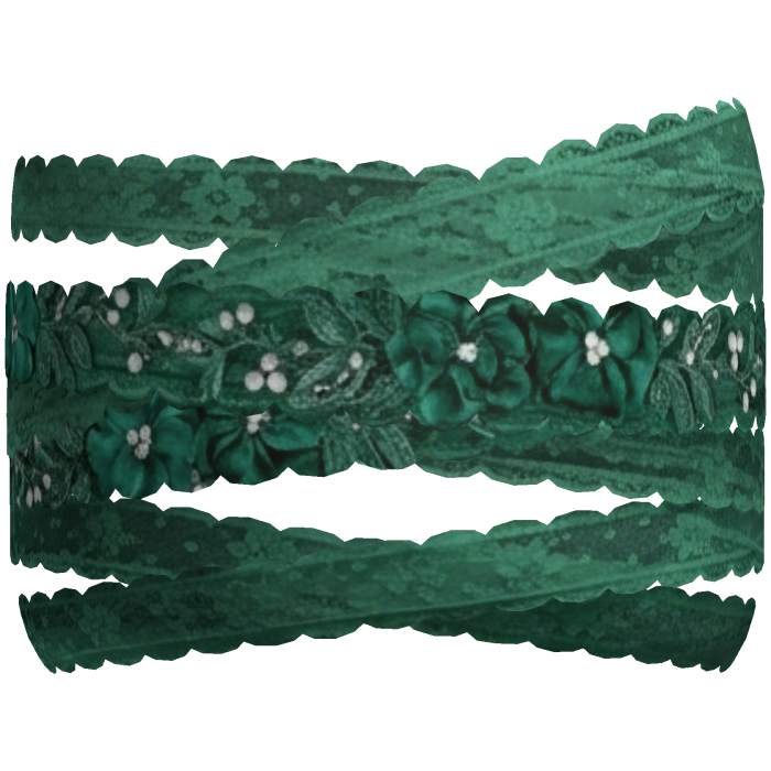 Royal Lace Face Wrap - Emerald Green
