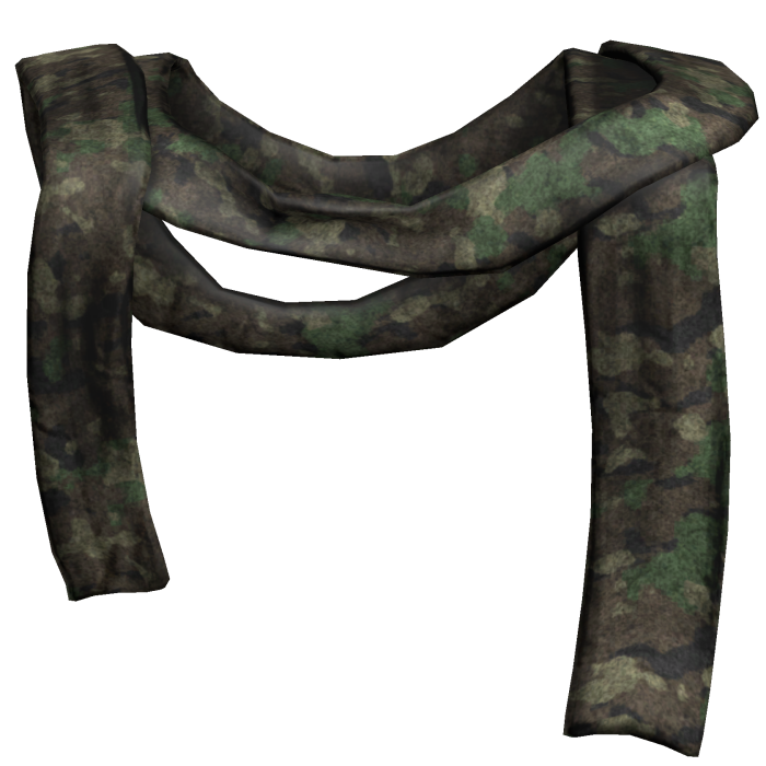 camo messy long distressed scarf