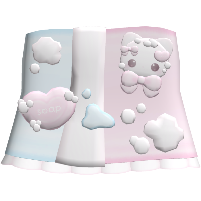 ♡ cutesy kawaii blue pink bubbly bath towel