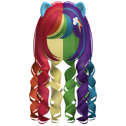 ♡ kawaii mlp curly long rainbow dash hair