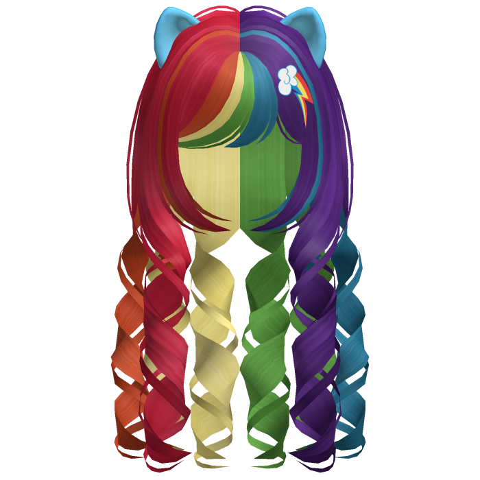 ♡ kawaii mlp curly long rainbow dash hair
