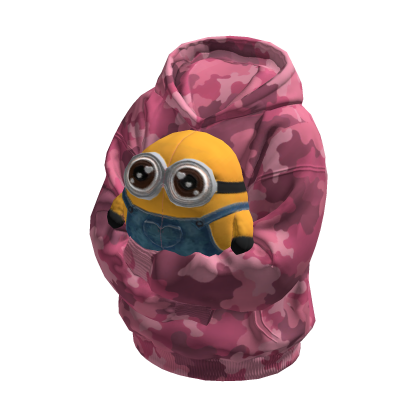 Yellow Goggle Alien Huggable Sweater Pink Hoodie