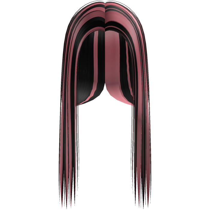 Black and Pink Highlights Y2k Front-Swept Hair