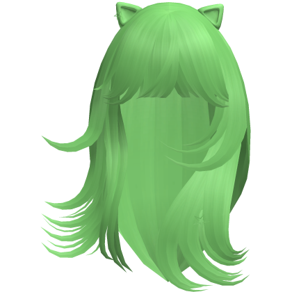 Wispy Flowy Cat Ears Hair (Green)