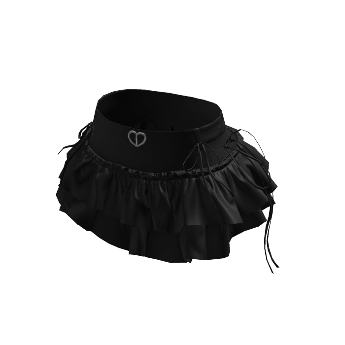 Y2K Bow Ruffled Layer Mini Skirt Black [JEYS]