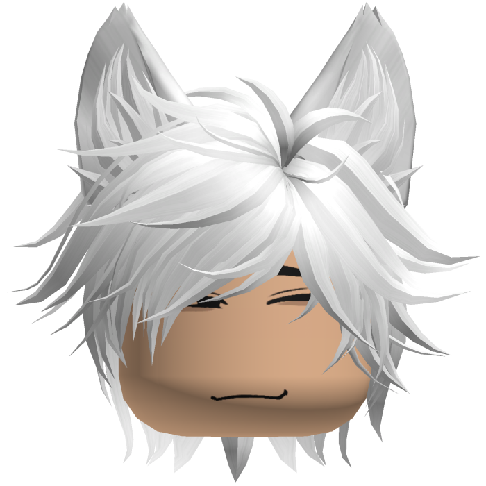Neko Cat Boy Anime Gamer Spikey Hair (White)