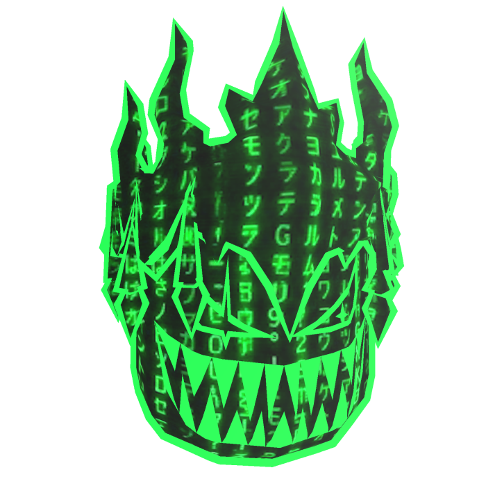 Green Hacker Cartoony Demon Crown