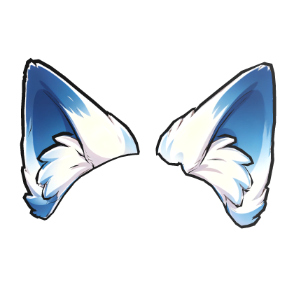 Cartoony Blue Fox Ears