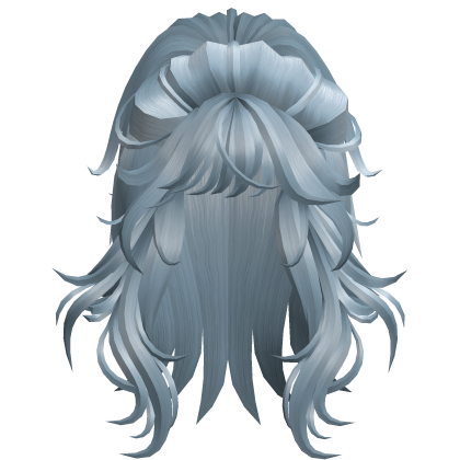 Long Half Up Layered Hair - Ice Blue