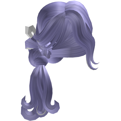 Blue Long Wavy Side Ponytail Hair w/ Side Bangs Roblox item