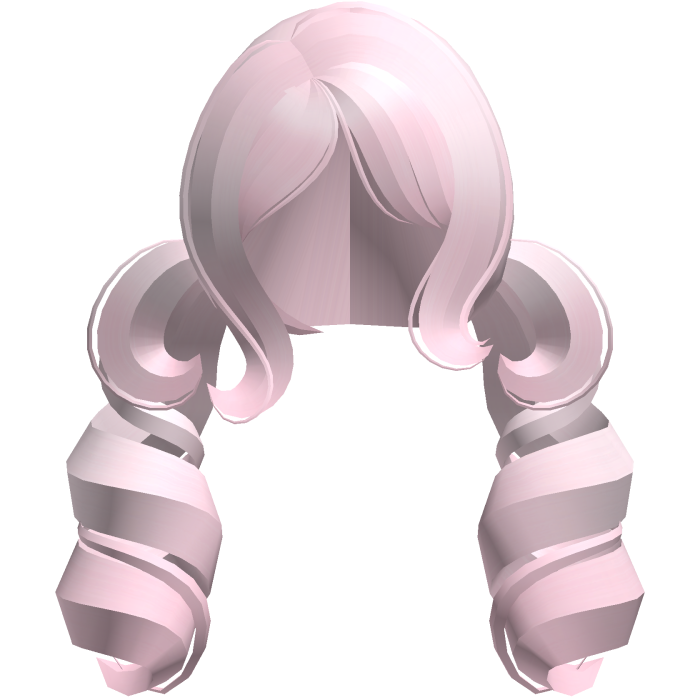 princess big swirly curls low ponytails pink