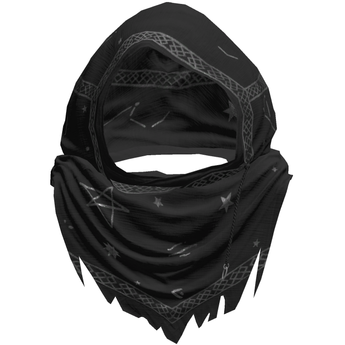 Black Sorcerer Distressed Rune Hood