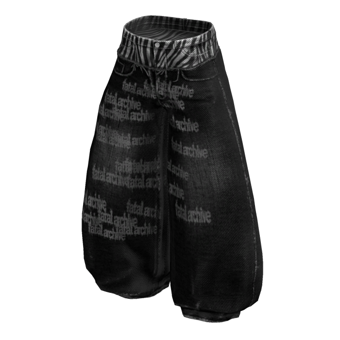 Black Baggy Skater Zebra Denim
