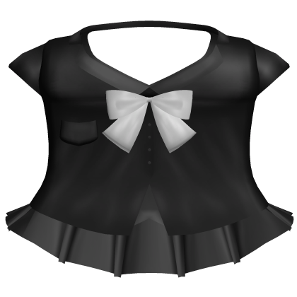 School girl kawaii emo black dress white bow thumbnail