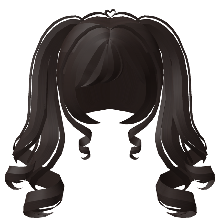 . ‿ ♡ wavy angel double curl pigtails dark brown