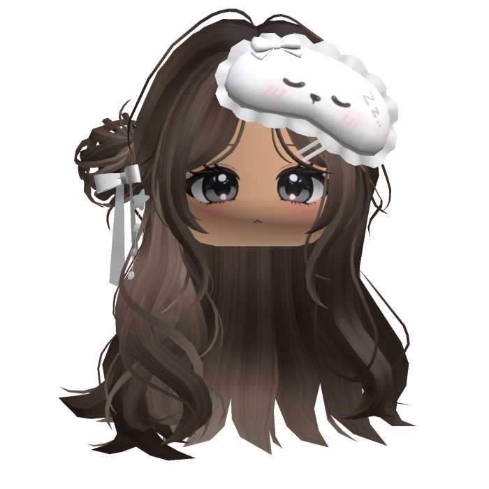 🍀Half Bun w Sleep Mask(Brown&Apricot)