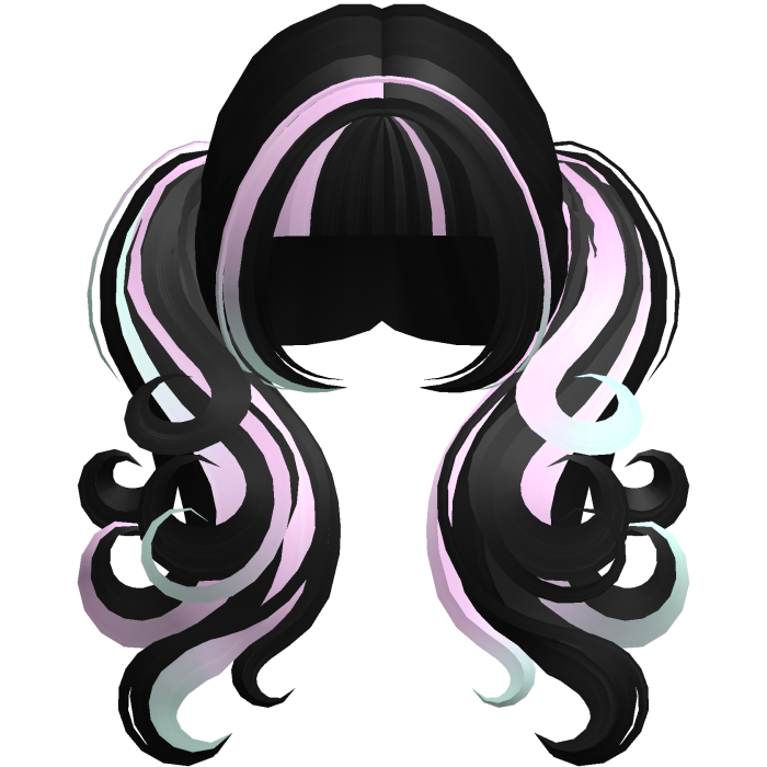 Purple Goth Cute Long Messy Swirly Pigtails
