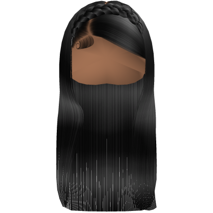 Cute Straight Hair w Braided Crown (Black)