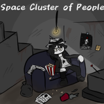 Space cluster of people