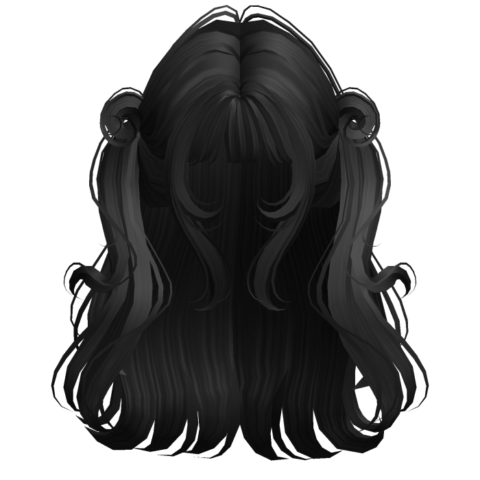 Black Cute Girly Twirly Pigtails