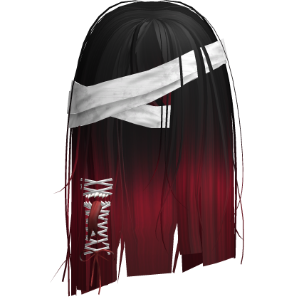 Creepy Black Red Short Monster Hair Bandages