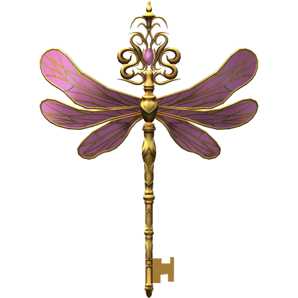 Light Pink & Gold Magical Dragonfly Key  Roblox item