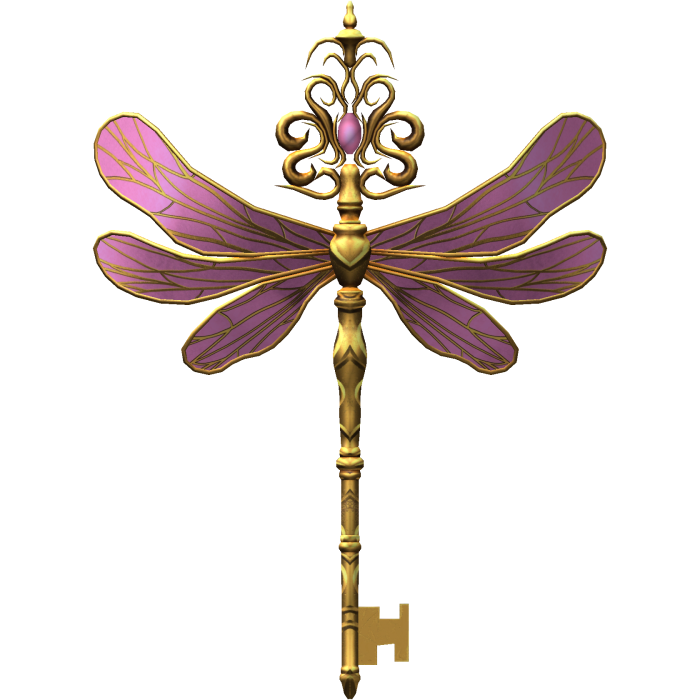Light Pink & Gold Magical Dragonfly Key 