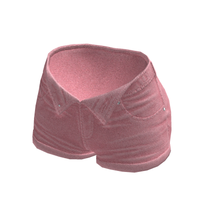 Jean Shorts Unzipped Pink Denim Opened Ripped Y2K thumbnail