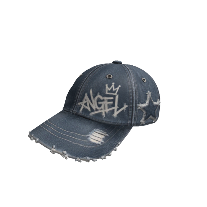 Washed Denim Angel Star Cap