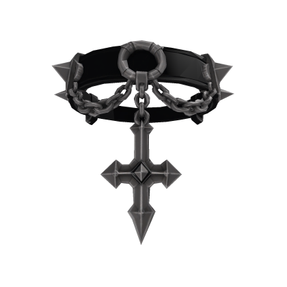 Black Gothic Spiked Cross Choker
