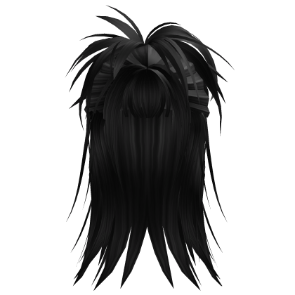 Spikey Emo Y2k Half Up Hair (Black) Roblox item