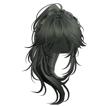 Wolfcut Anime Layered Ponytail Green&black