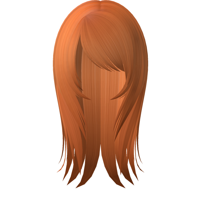 ☆ fatal emo doll messy straight hair orange