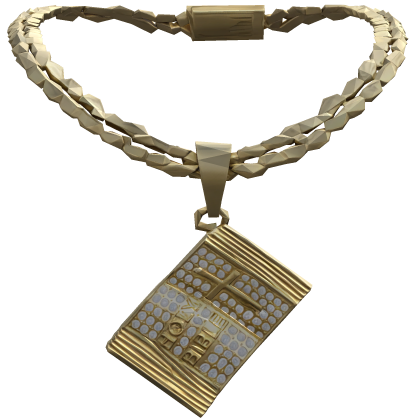Iced Out Gold Holy Bible Jesus Chain Necklace 1.0 Roblox item
